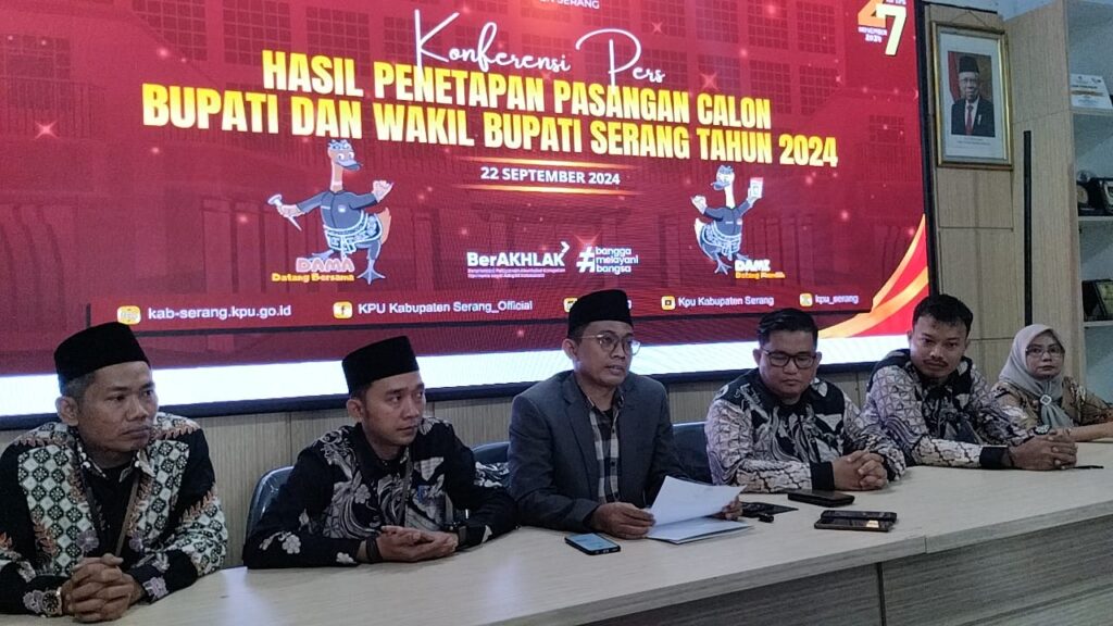 KPU Tetapkan Dua Pasangan Calon Bupati dan Wakil Bupati Serang Dalam Pleno Tertutup