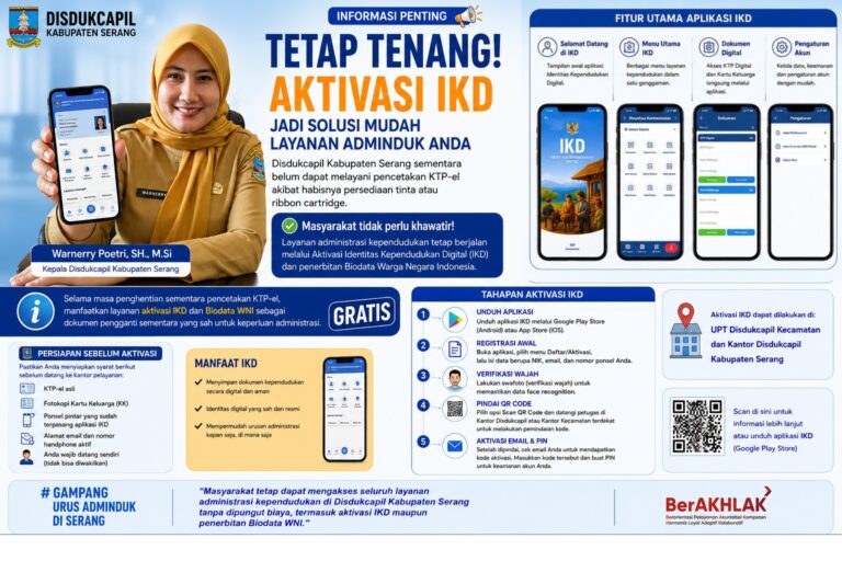 Disdukcapil Kabupaten Serang Ajak Masyarakat Aktivasi IKD, Solusi Mudah di Tengah Penghentian Sementara Cetak KTP-el