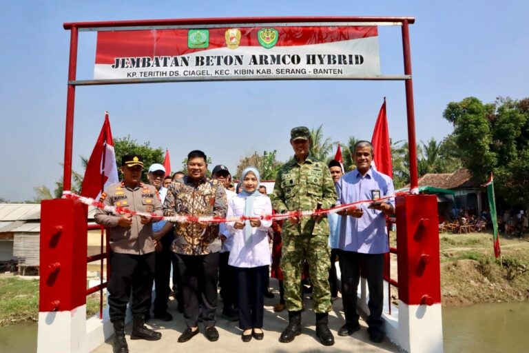 Bupati Serang dan Dandim 0602/Serang Resmikan Jembatan Armco Hybrid di Kibin, Permudah Akses Sekolah dan Distribusi Hasil Panen
